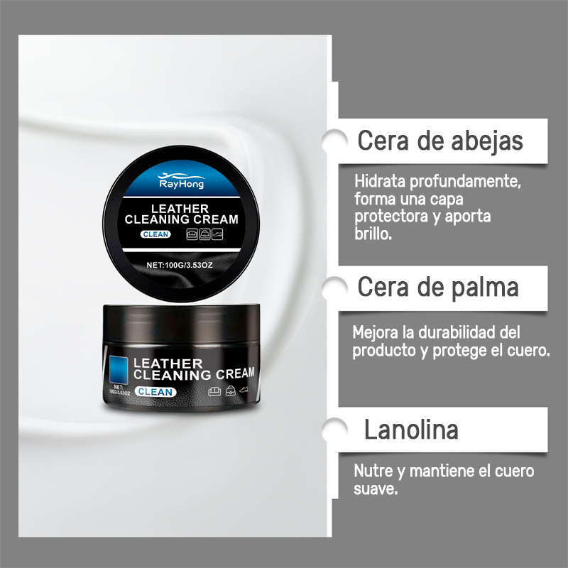 Crema limpiadora y restauradora de cuero